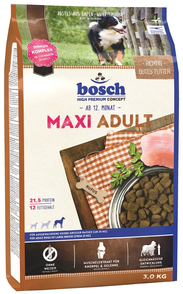 Bosch Adult Maxi Сухой корм для собак крупных пород 3кг