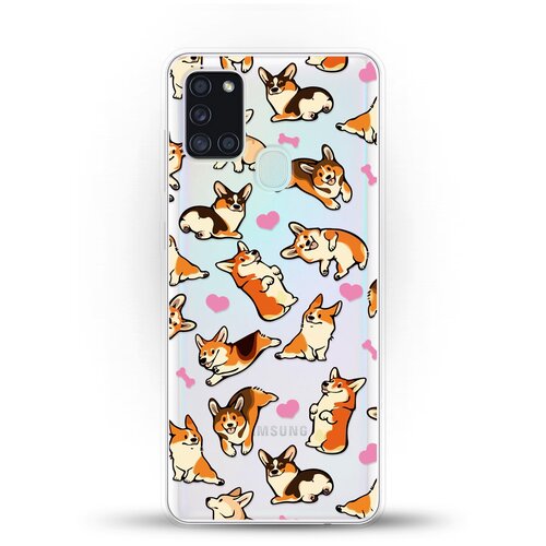 фото Силиконовый чехол корги узором на samsung galaxy a21s andy & paul