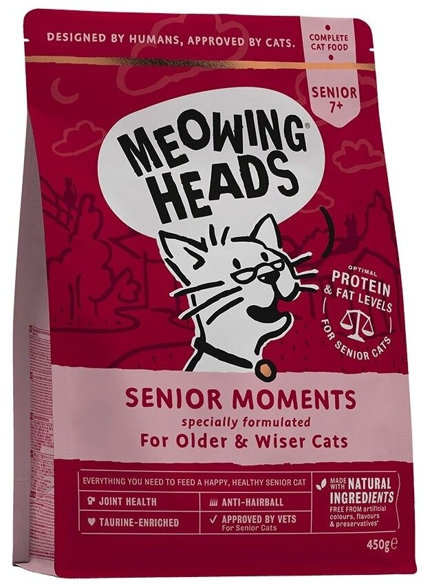 Barking Heads Для Кошек старше 7 лет с лососем и яйцом "Мудрые года" (Senior Moments 450g) 0,45 кг - фотография № 1