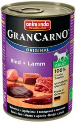 Влажный корм для собак Animonda GranCarno Original, беззерновой, говядина, ягненок 400 г