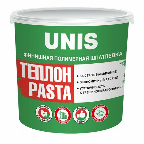 Шпатлевка Unis, Теплон Pasta, финишная, белая, 5 кг unis pasta теплон шпатлевка полимерная готовая 5 кг 4607005184887