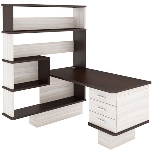 фото Компьютерный стол угловой мэрдэс домино ср-520, шхг: 127.2х145 см, угол: слева, цвет: карамель/венге