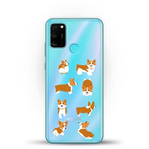 фото Силиконовый чехол 8 корги на honor 9a andy & paul