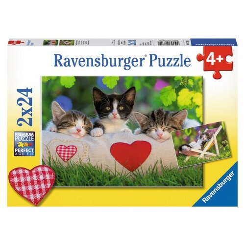 Пазл Ravensburger Котята отдыхают (07801), 48 дет. пазлы ravensburger пазл день в зоопарке 2х24 детали