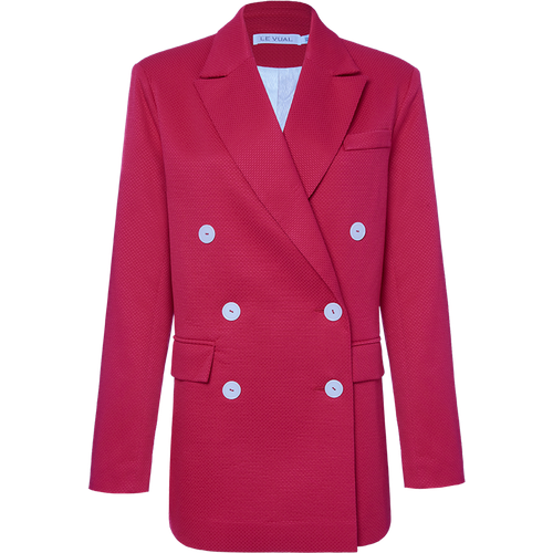 Пиджак LE VUAL, средней длины, силуэт прямой, размер M, розовый