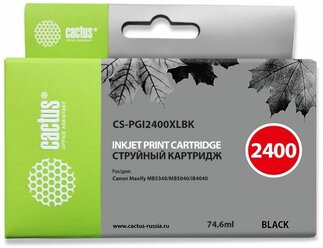 Картридж Cactus CS-PGI2400XLBK, совместимый, черный, для Canon MAXIFY-iB4040 / MB5040 / MB5340