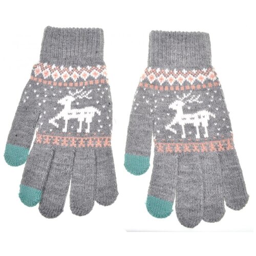 фото Перчатки gsmin touch gloves для сенсорных (емкостных) экранов "олени" (серый)