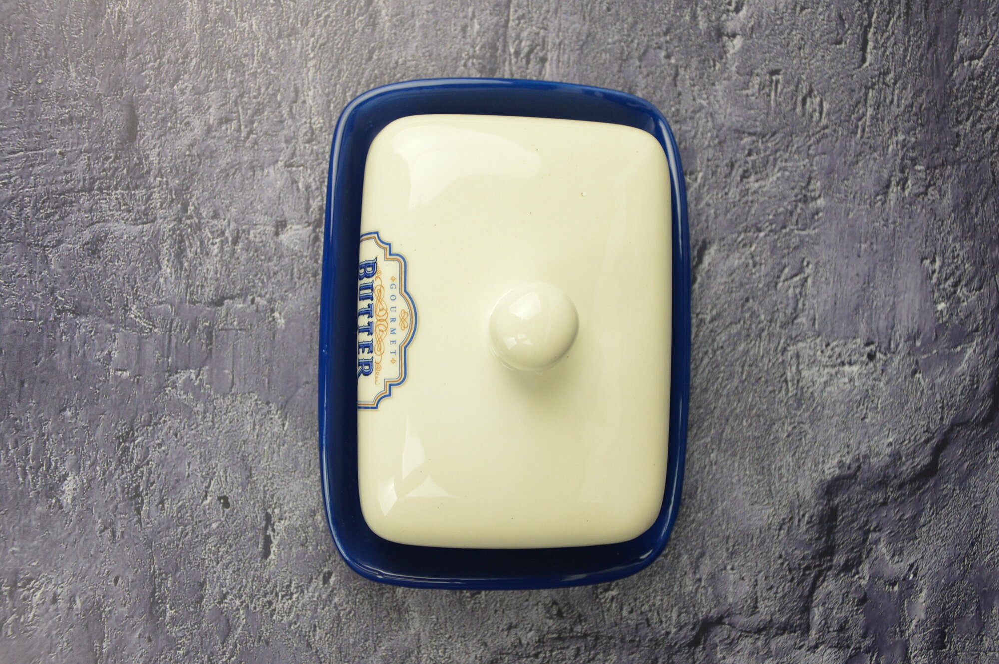 Масленка Dolomite Gourmet бело-синий 17 см 1 шт. 8 см 12.5 см - фотография № 11
