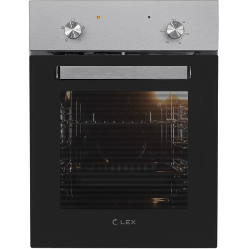 Духовой шкаф LEX EDM 4540 IX цвет: черное стекло+нерж, 4 режима, 45 см.