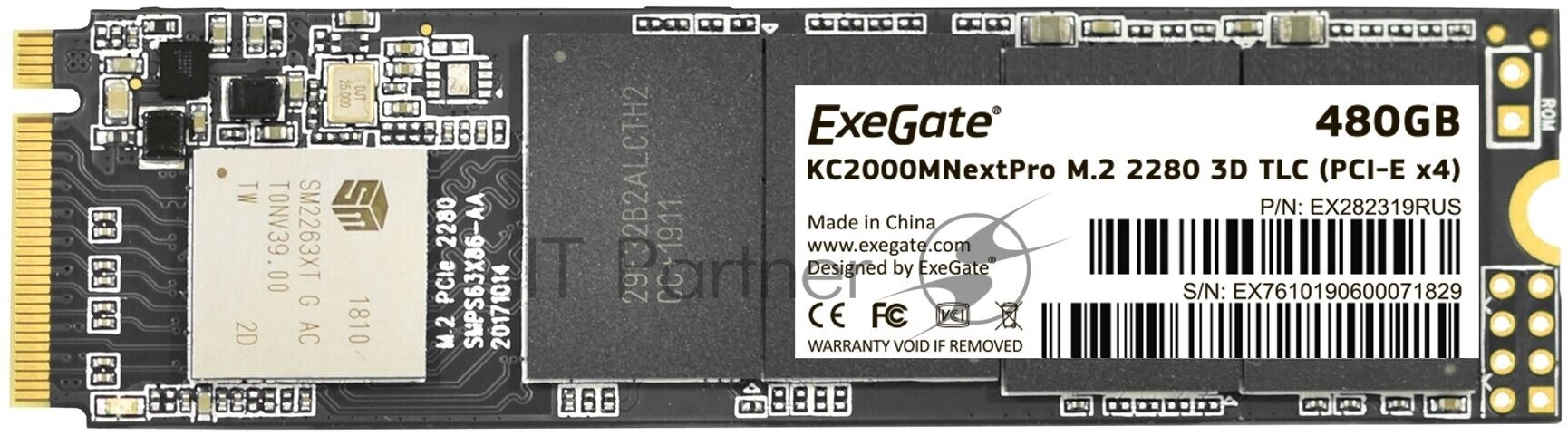 Накопитель SSD M.2 2280 480GB Exegate NextPro KC2000TP480 (PCIe Gen3x4, 22x80mm, 3D TLC) (EX282319RUS) - фото №10