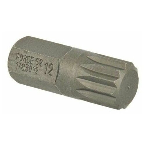 Бита- сплайн М12 30 мм FORCE 1783012 force 1763055 бита torx т55 l 30мм 1 2dr