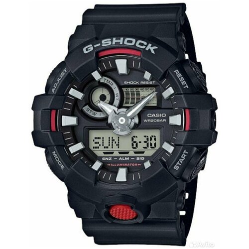 фото Наручные часы casio g-shock ga-700-1adr, черный, красный