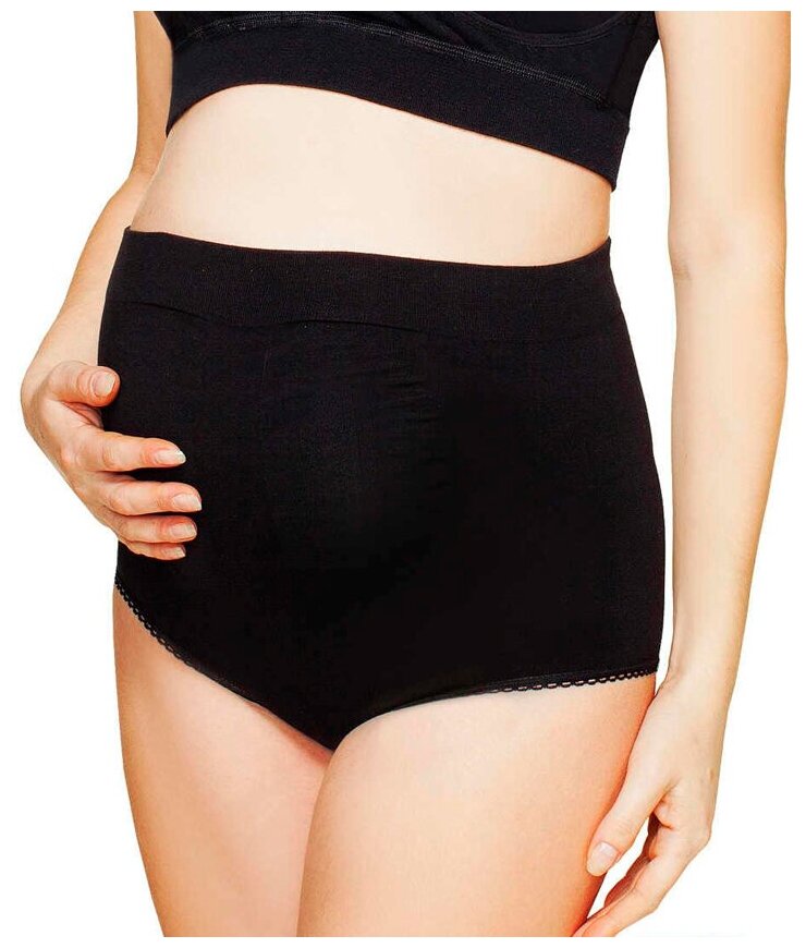 Бандаж (пояс-трусы) бесшовный для беременных женщин ФЭСТ/модель 142Б, размер(110) черный