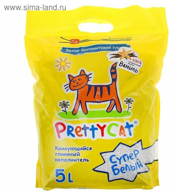 PrettyCat наполнитель комкующийся для кошачьих туалетов "Супер белый" с ароматом ванили 4,2 кг (5 л) - фотография № 15