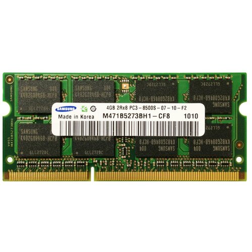 Оперативная память Samsung 4 ГБ DDR3 1066 МГц SODIMM CL7 M471B5273BH1-CF8 оперативная память hynix 4 гб 2rx8 pc3 8500s ddr3 1066mhz so dimm