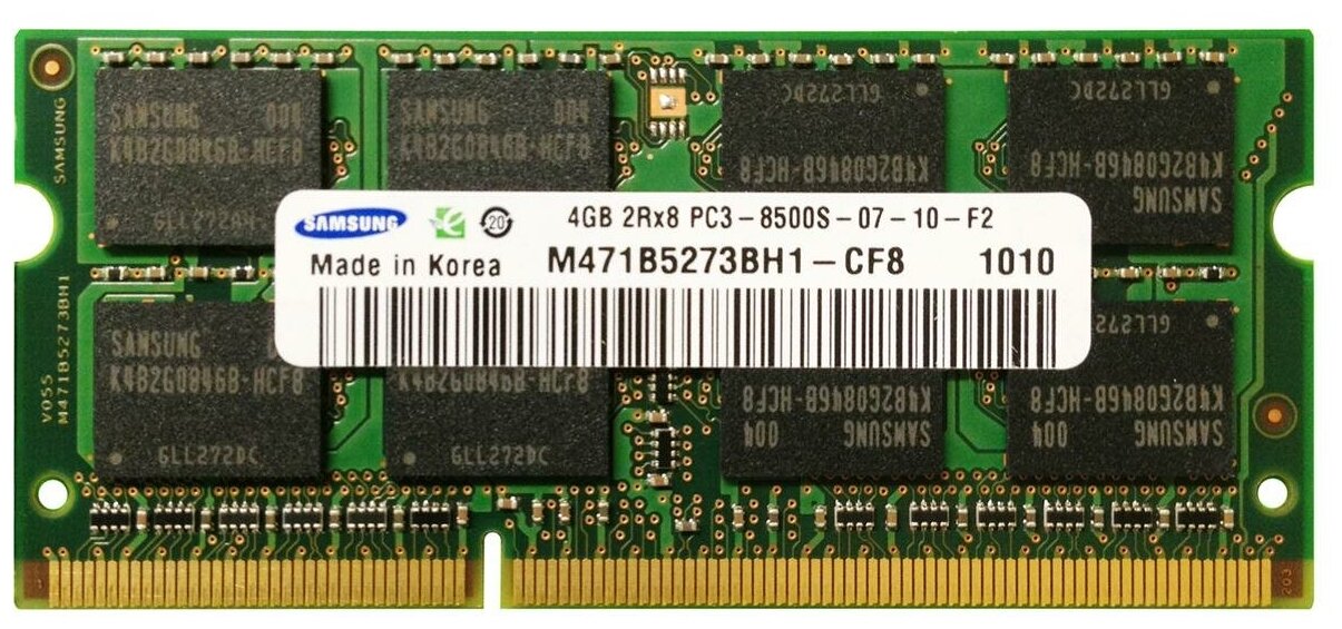 Оперативная память Samsung 4 ГБ DDR3 1066 МГц SODIMM CL7 M471B5273BH1-CF8