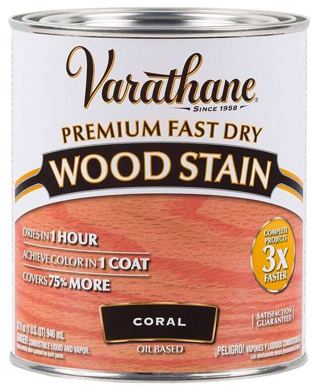 Масло для дерева морилка Varathane Premium Fast Dry Wood Stain Коралловый 0,946л