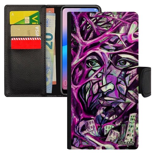 фото Чехол книжка на смартфон redmi 6a, "взгляд" стрит-арт женский utaupia