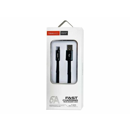 USB Кабель Tranyoo MicroUSB X21 (Тканевый) (1m, 6A)