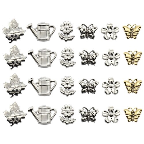 фото Набор декоративных пуговиц 'сад', as/серебро, 24 шт astra & craft