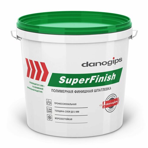 Даногипс СуперФиниш шпатлевка готовая финишная 17л28кг DANOGIPS SuperFinish шпаклевка готовая финишная 17л28кг 3150₽