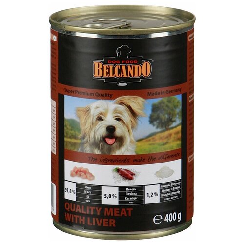 Консервы Belcando Super Premium Quality Meat With Liver мясо с печенью для собак - 5 банок по 800 г
