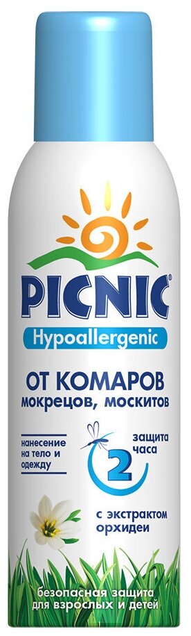 Аэрозоль Picnic гипоаллергенный от комаров с экстрактом орхидеи 125 мл