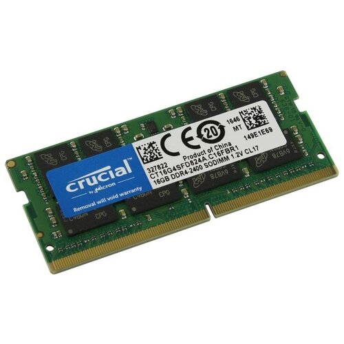 Модуль памяти SODIM DDR4 16Gb Crucial 2400 CT16G4SFD824A