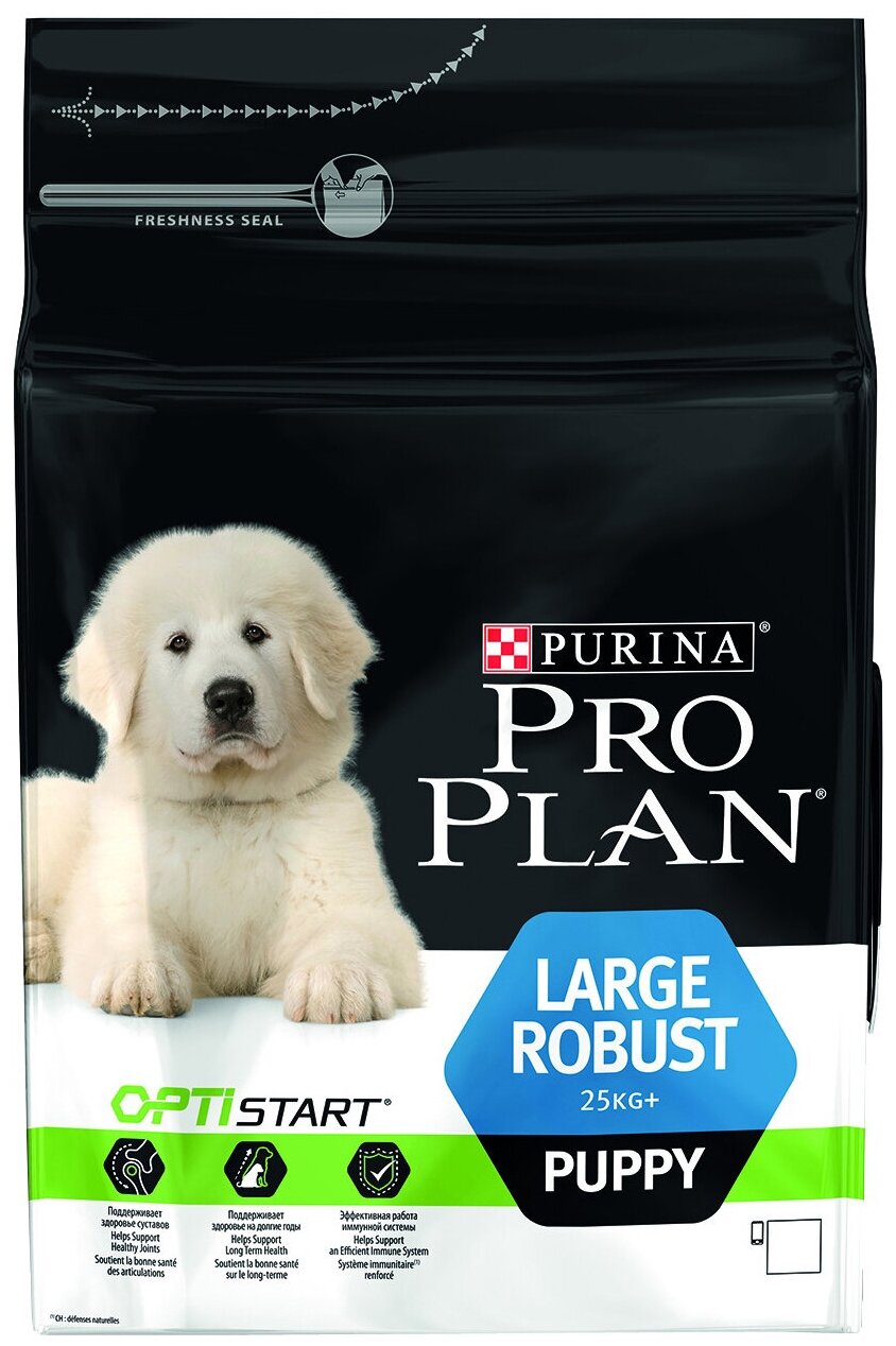 PRO PLAN OPTISTART PUPPY LARGE ROBUST для щенков крупных пород мощного телосложения с курицей и рисом (3 + 3 кг)