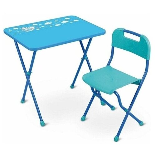 фото Набор детской складной мебели inhome нми1, для возраста 3-7 лет, голубой
