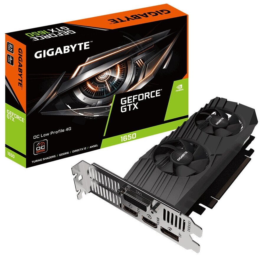 Видеокарта GIGABYTE GeForce GTX 1650 D6 OC Low Profile 4G GV-N1656OC-4GL Retail