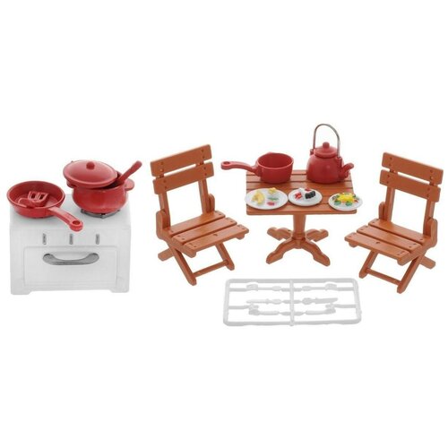 Купить Игровой набор ABtoys Счастливые друзья - Мебель для кухни-столовой PT-00312