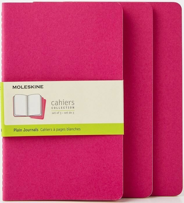 Блокнот Moleskine CAHIER JOURNAL CH018D17 13х21 см обложка картон 80стр. без линовки, розовый (3шт)