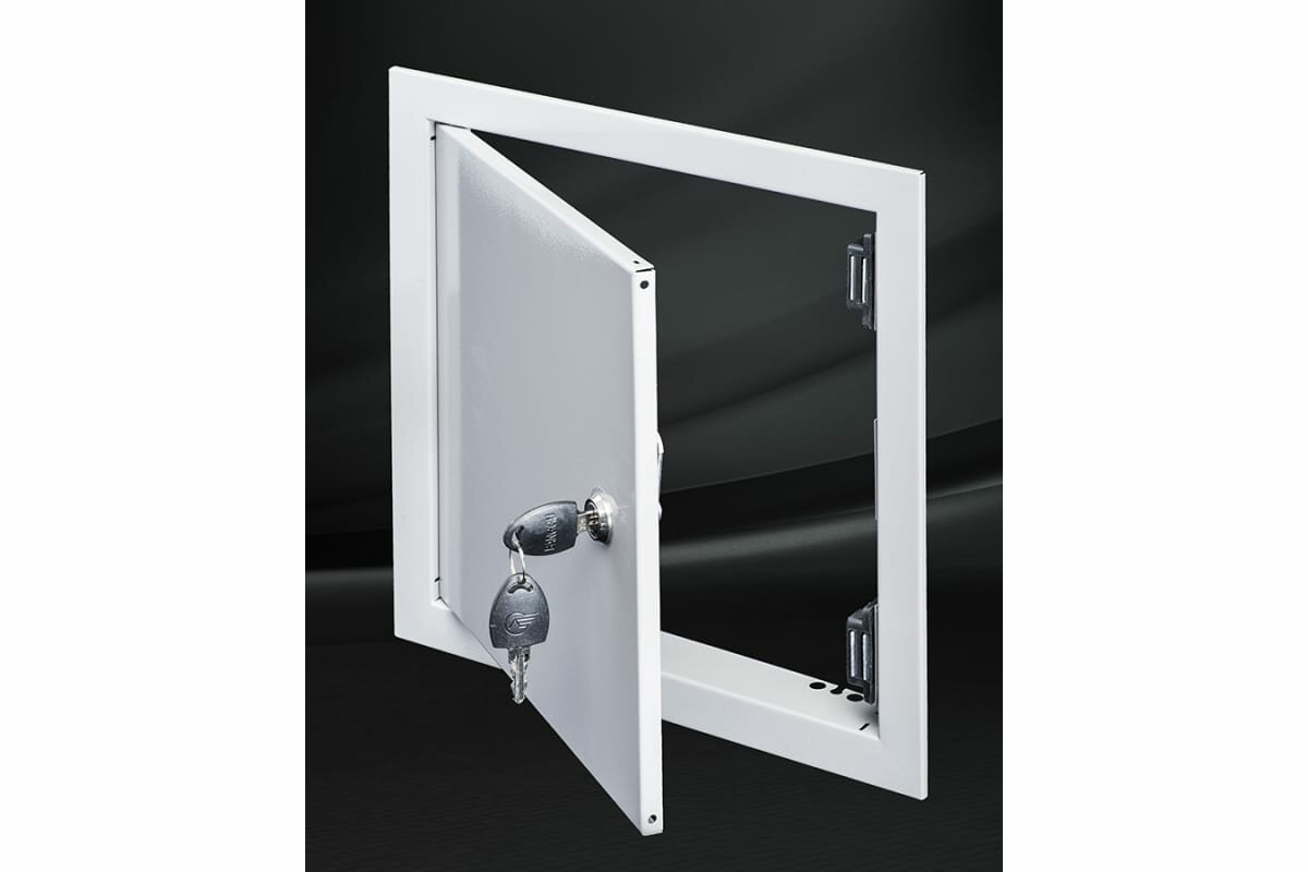 Ревизионная люк-дверца виенто металлическая с замком 400x400 ДР4040МЗ - фотография № 3