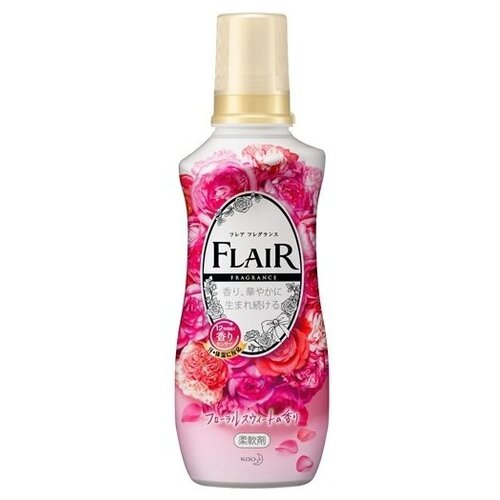KAO Кондиционер-смягчитель для белья Flair Fragrance Floral Sweet со сладким цветочно-фруктовым ароматом, 540мл