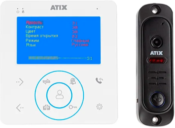 Комплект видеодомофона с вызывной панелью с широким углом обзора AT-I-K410C/T White (белый) Kit box