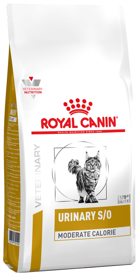 Royal Canin Urinary S/O Moderate Calorie Корм сухой полнорационный диетический для взрослых кошек предрасположенных к набору лишнего веса при мочекаменной болезни, 1,5 кг