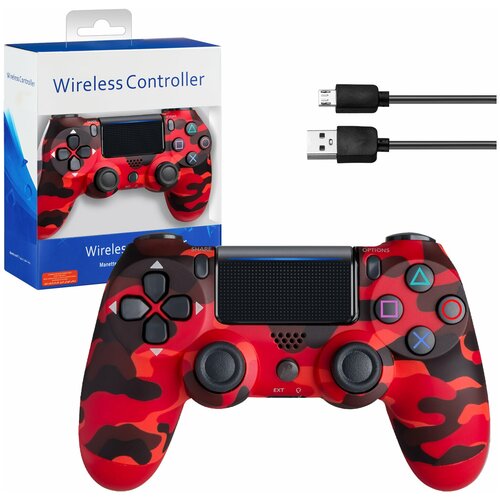 Джойстик PS4 DualShock беспроводной AA красный хаки (no logo)