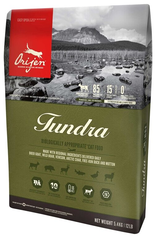 Сухой корм для кошек Orijen Tundra, беззерновой 5.4 кг