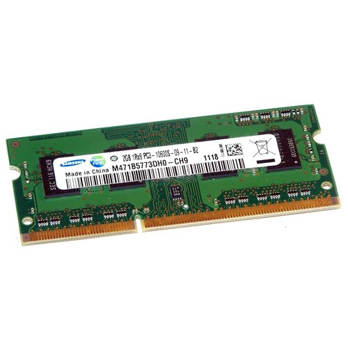 Оперативная память Samsung 2 ГБ DDR3 1333 МГц SODIMM CL9 M471B5773DH0-CH9 оперативная память samsung ddr3 1333 мгц sodimm cl9 m392b5270dh0 ch9