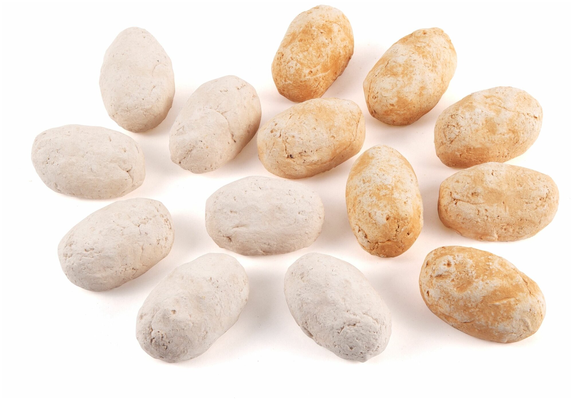 Набор из 14 смешанных бежевых и песочных камней для биокаминов - фотография № 1