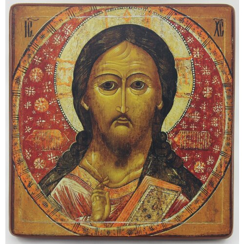 Православная Икона Господь Вседержитель, деревянная иконная доска, левкас, ручная работа(Art.1122С)