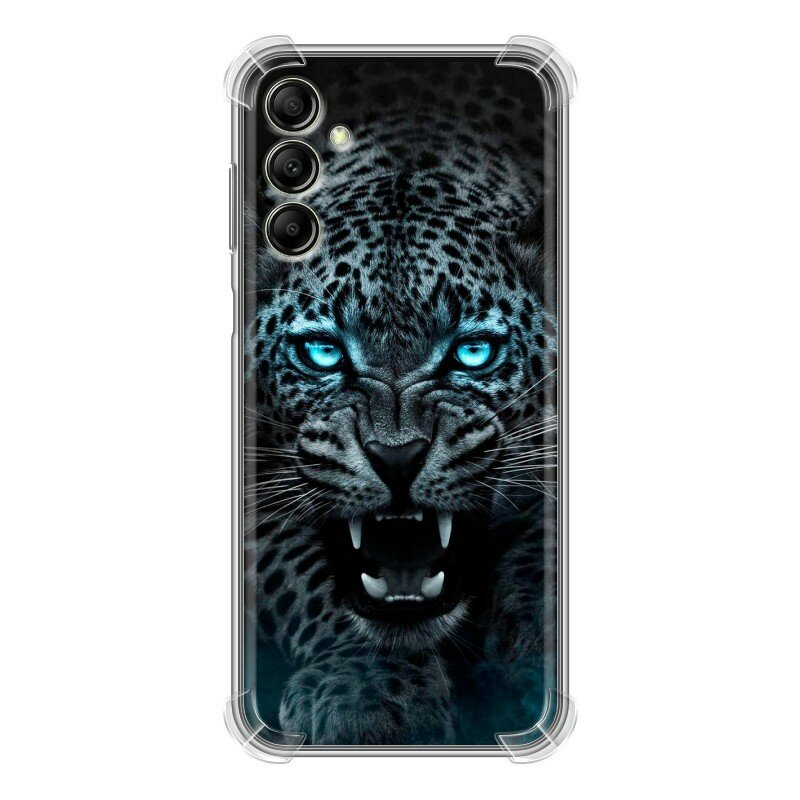 Дизайнерский силиконовый с усиленными углами чехол для Самсунг Гэлакси А14 / Samsung Galaxy A14 Темный леопард
