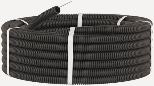 Изображение товара Труба гофрированная DKC 71720, ПНД, с протяжкой, черная, 20мм, 100 метров