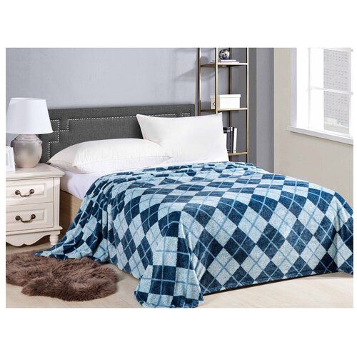 фото Плед альвитек тоскана 124-pf 200 х 220 см, синий/серый