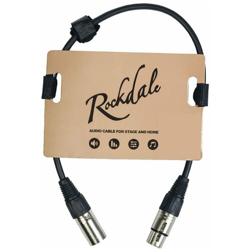 Кабель Rockdale XLR (m) - XLR (f) OFC, длина 0.5 м, 1 шт., черный
