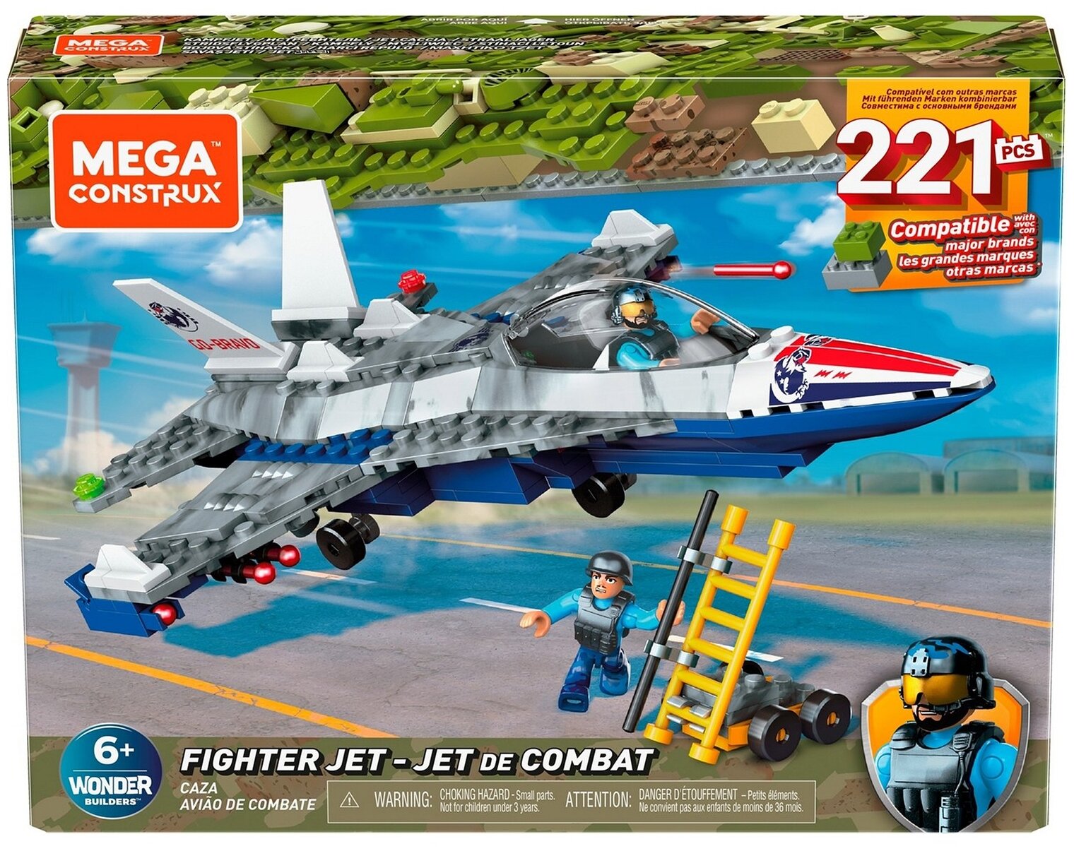 Конструктор Mega Construx Wonder Builders GNY53 Военный самолет, 221 дет.