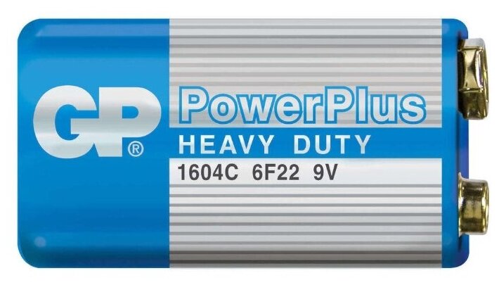 Батарейка GP PowerPlus Heavy Duty 9V крона, в упаковке: 1 шт.