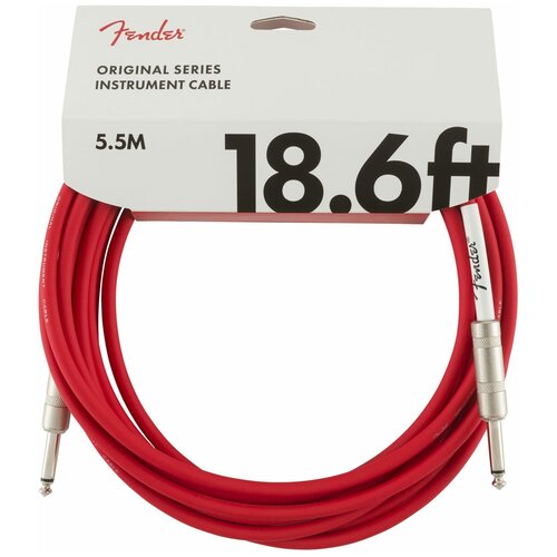 FENDER 18.6` OR INST CABLE FRD Инструментальный кабель, красный, длина 18,6` (5,7 м), диаметр 0