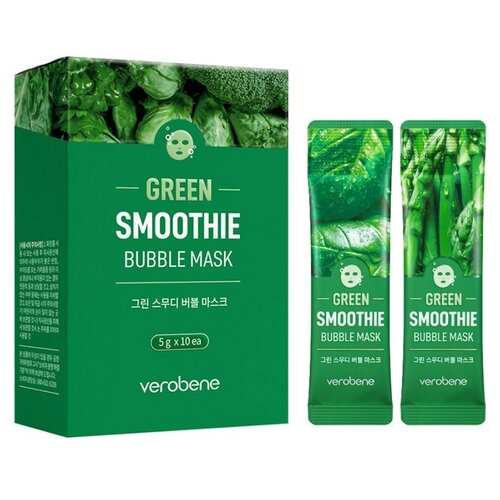 Кислородная маска-смузи зелёный коктейль Verobene Green Smoothie Bubble Mask 6г